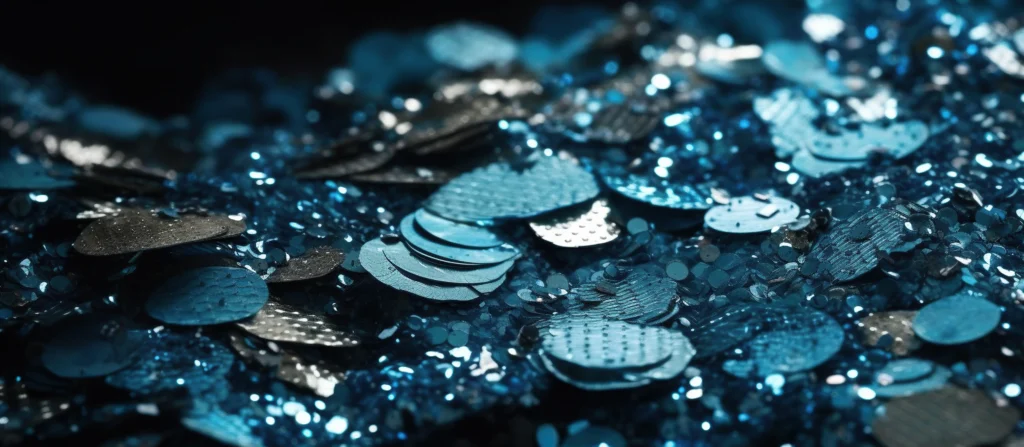 festive luxury background with blue glistening shimmering sparkles ai generated image