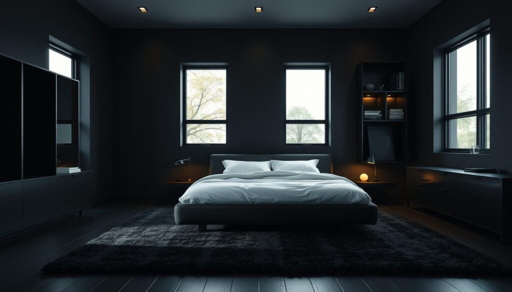 modern black bedroom design