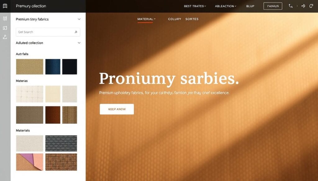 premium fabric website interface premium fabric website interface