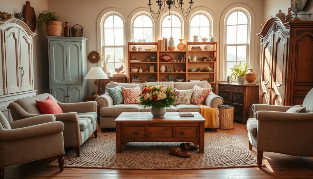 whimsical interior design with reclaimed furniture