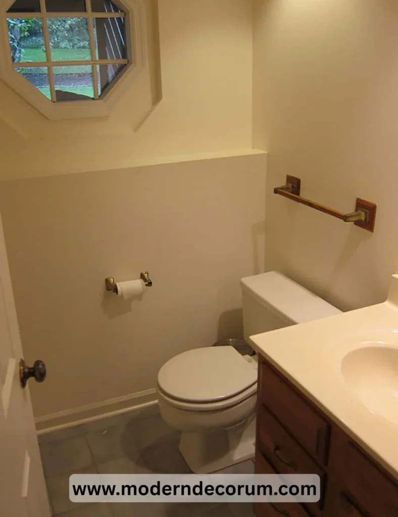 Black and white modern bathroom makeover showcasing stylish design elements.