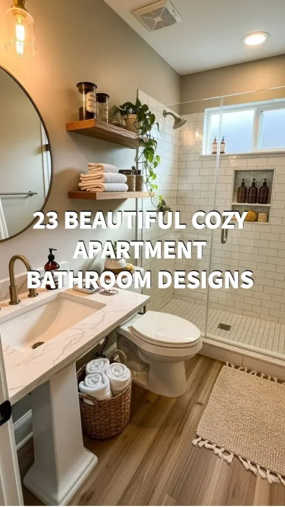 23 Beautiful Cozy Apartment Bathroom Designs Cozy bathroom designs showcasing beautiful apartment interiors