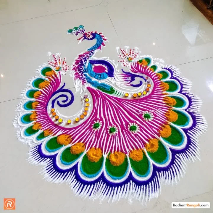 Colorful and intricate Rangoli Designs for home decoration.