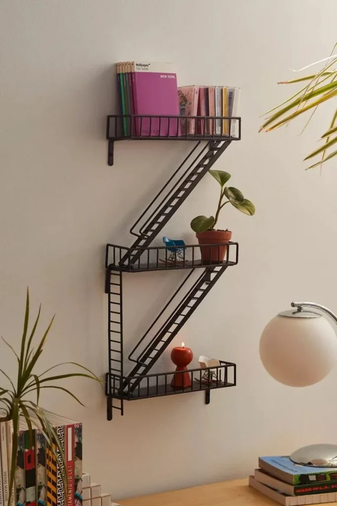 Fire Escape Metal Wall Shelf for stylish home decor and storage solutions