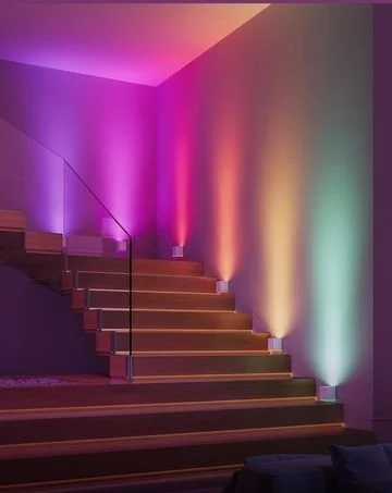 Govee Cube Wall Sconces with vibrant RGBICW lighting for stylish modern decor.