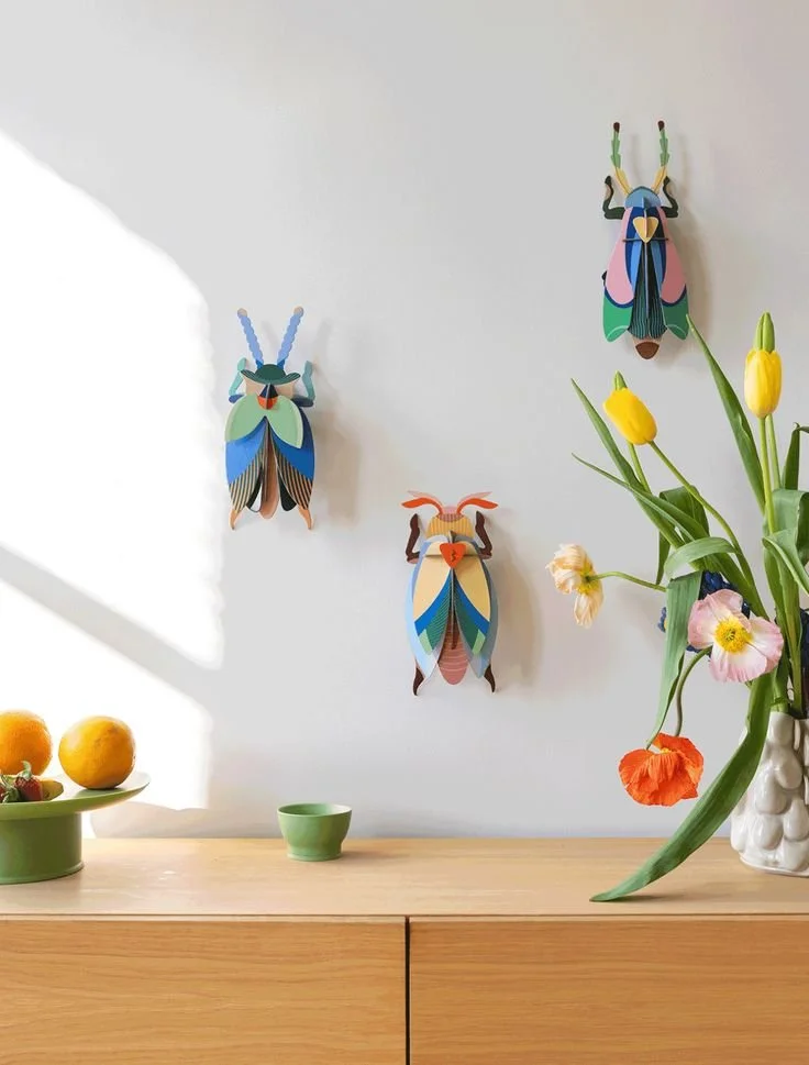 Colorful 3D wall art collection from Studio ROOF for stylish home decor.