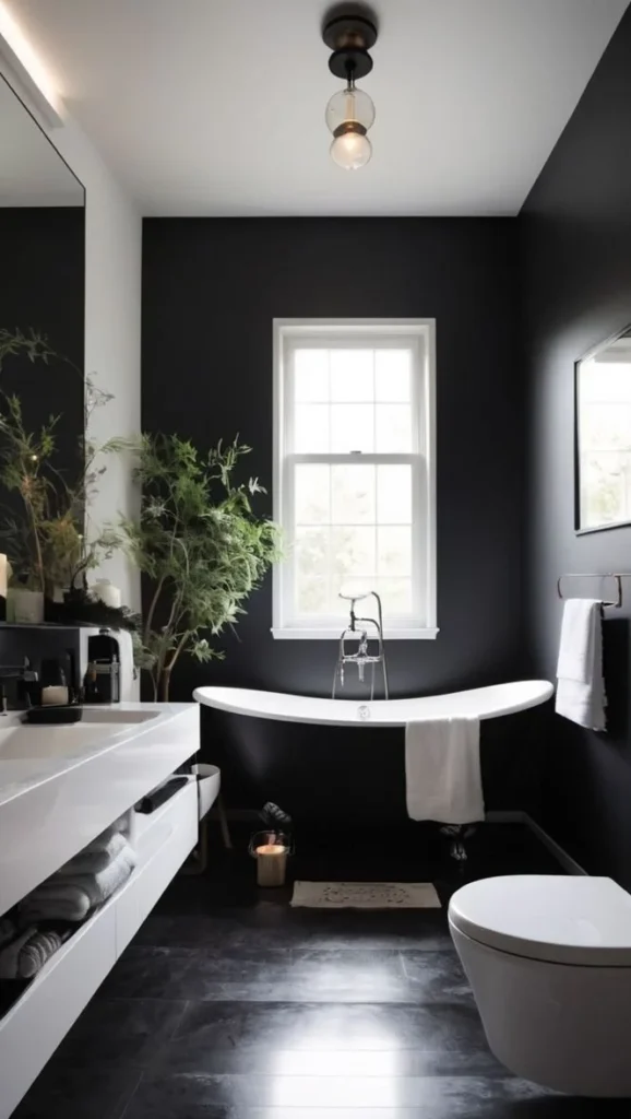Stylish black bathroom aesthetic ideas for a modern home in 2025.