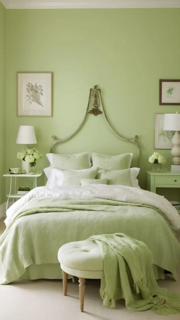 Cozy light green bedroom design ideas for a refreshing interior style