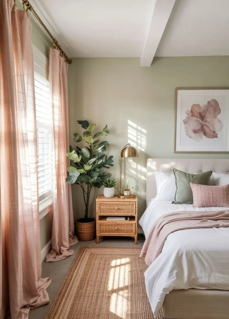 15 Beautiful Blush Pink and Sage Green Bedroom Ideas for Calm & Sweet Vibes Beautiful blush pink bedroom ideas with sage green accents for a calming retreat.