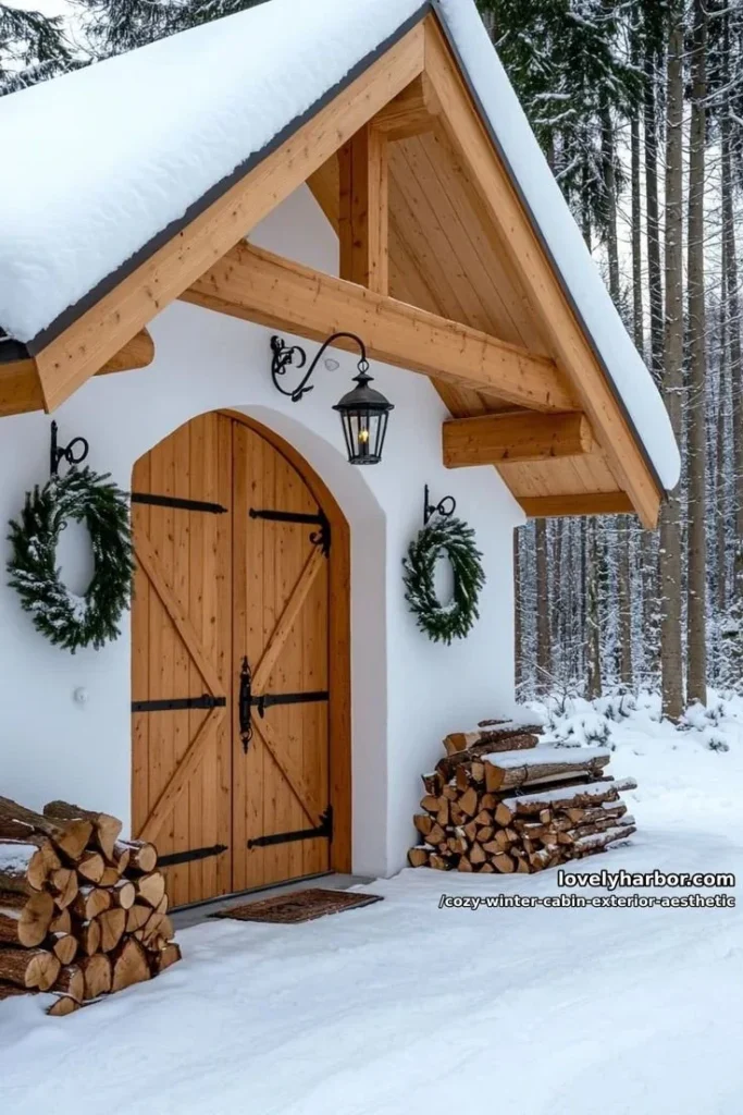15 Cozy Winter Cabin Exterior Aesthetic Ideas Cozy winter cabin exterior showcasing rustic aesthetic ideas and snowy surroundings.