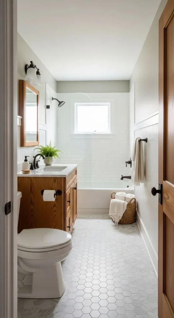 Cozy small bathroom ideas featuring a relaxing tub in tight spaces