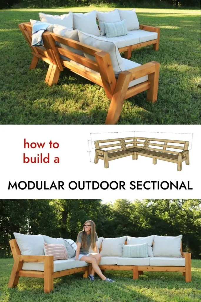 DIY modular outdoor sectional sofa plans and design guide