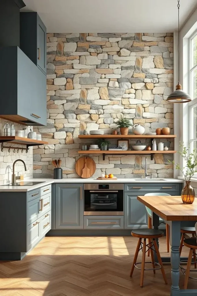 Nature-inspired stone texture backsplash ideas for kitchens in 2026