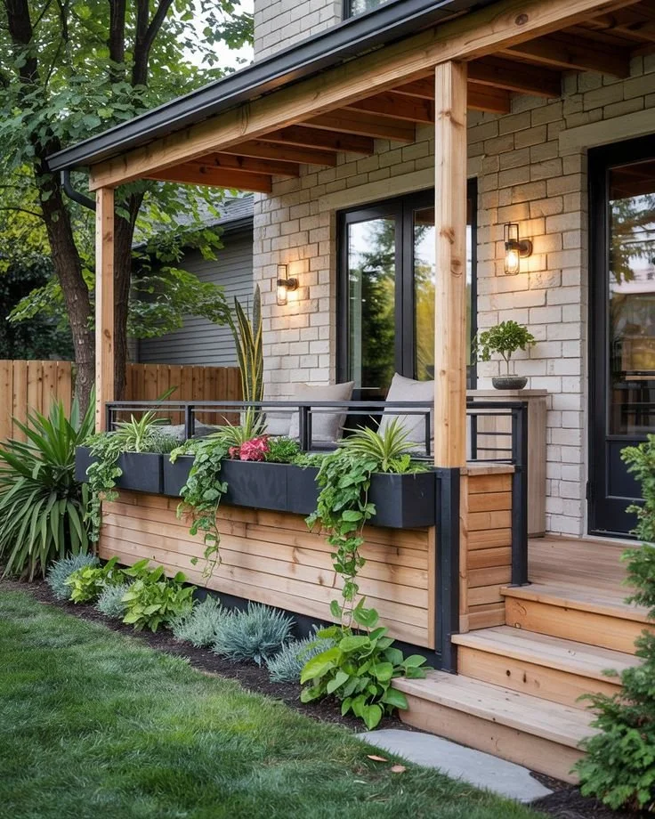 Porch Ideas 2025: 74 Best Decorating, Swing, Ceiling, Railing, Tiles Outdoor, and Lighting Ideas Beautifully decorated porch ideas for 2025 with swings and outdoor lighting.