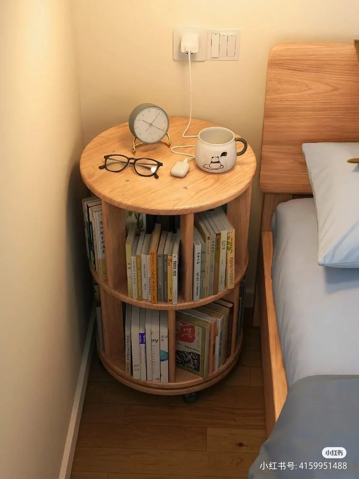 rotating bookshelfs Stylish rotating bookshelves for saving space and organizing books.