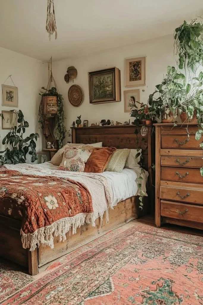 Vintage Home Decor Boho Bedroom Cozy boho bedroom featuring vintage home decor and eclectic designs.