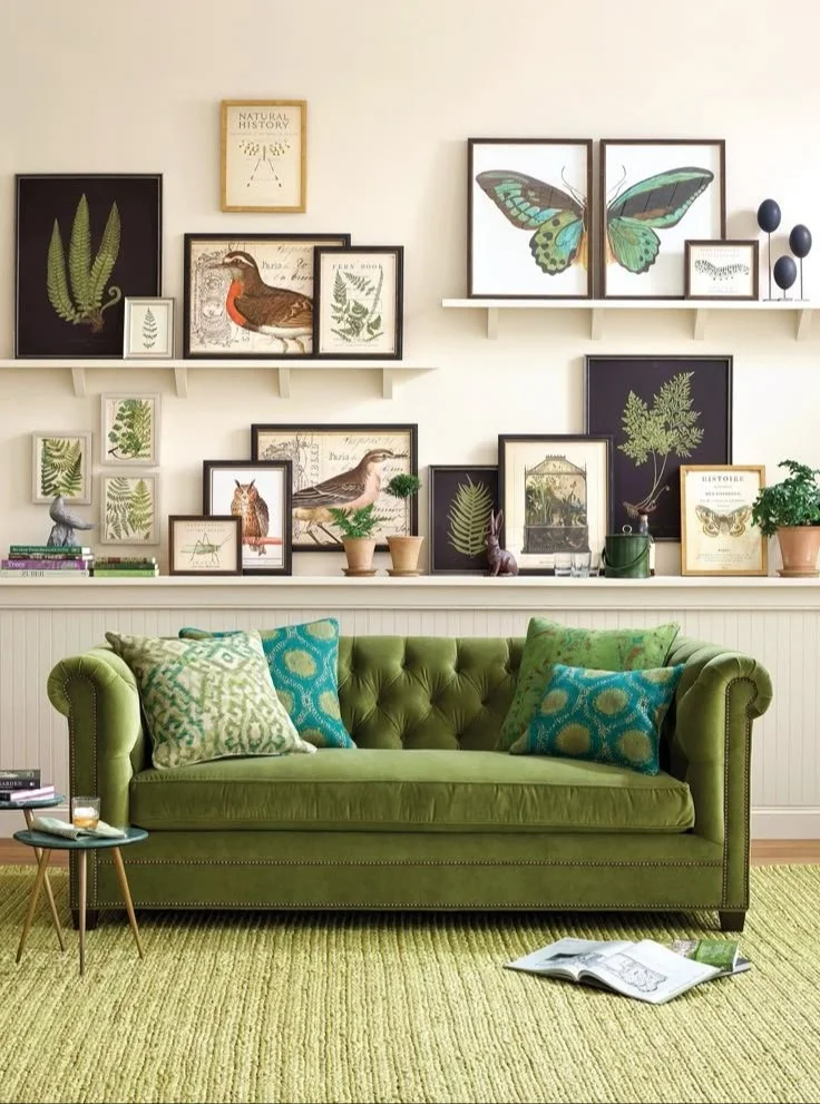 Green Wingspan Wall Art featuring intricate bird designs