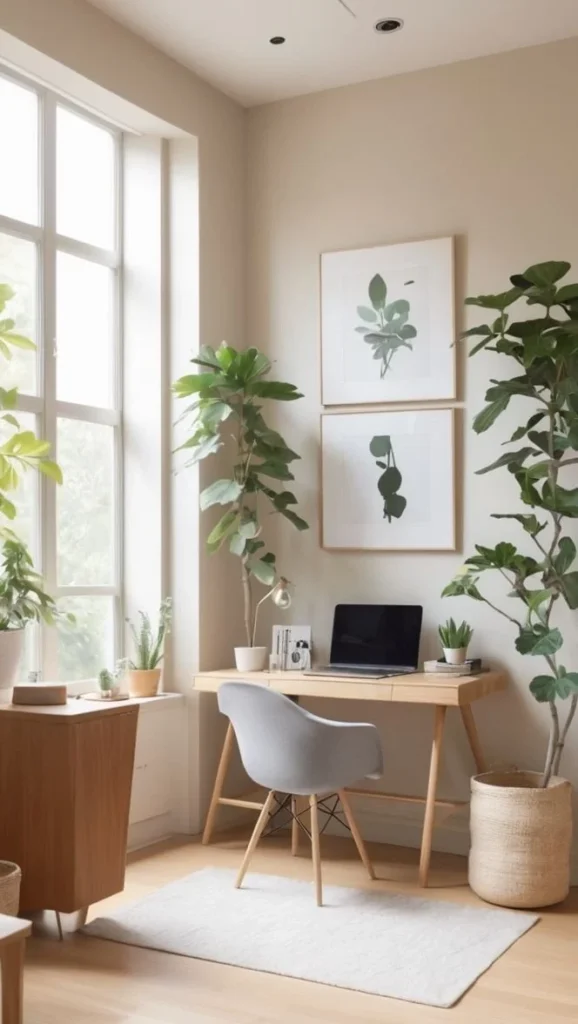 Stylish home office featuring Japandi style design elements for 2026.