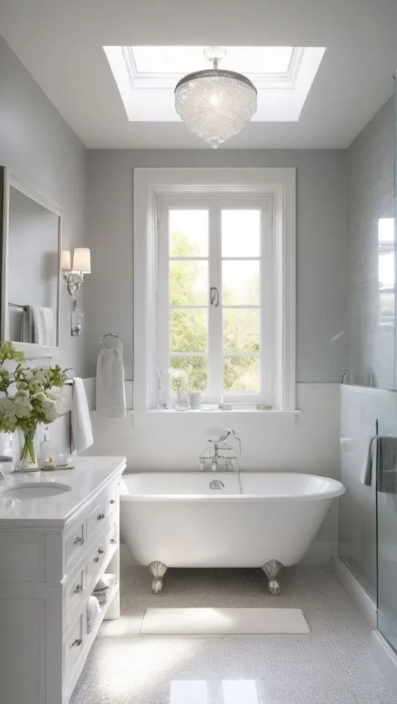 Elegant white and gray bathroom ideas for modern interior design 2026