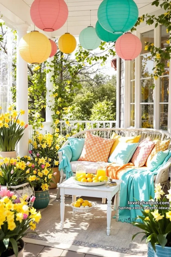 Spring color palette ideas inspired by rainbow eggshells.