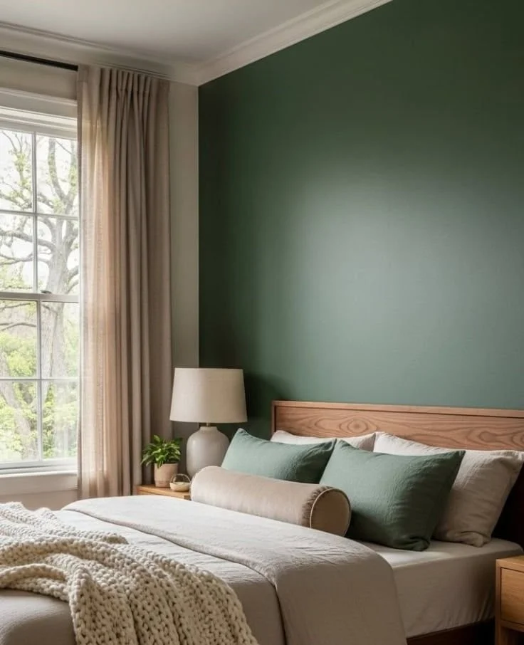 Dark green and beige bedroom ideas showcasing stylish designs and decor