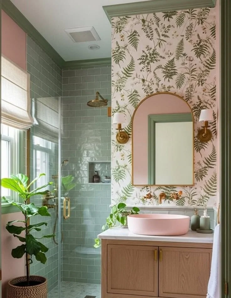 23 Pink Bathroom Aesthetic Designs That Capture Feminine Vibes Elegant pink bathroom aesthetic design showcasing feminine vibes and stylish decor.