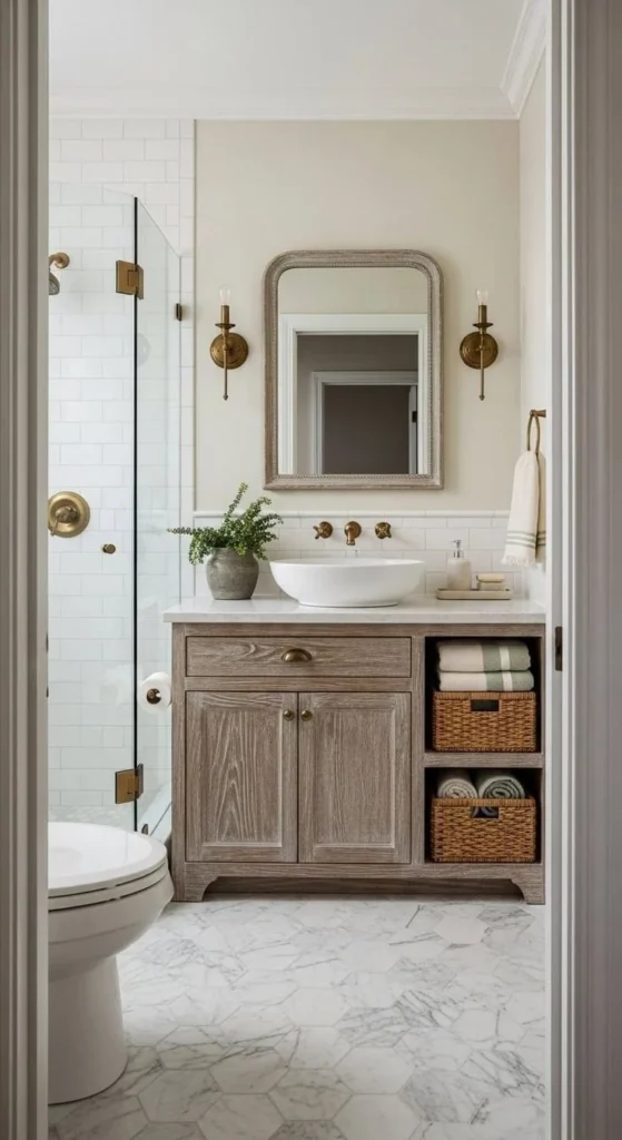 Small bathroom ideas showcasing efficient design and space-saving solutions.