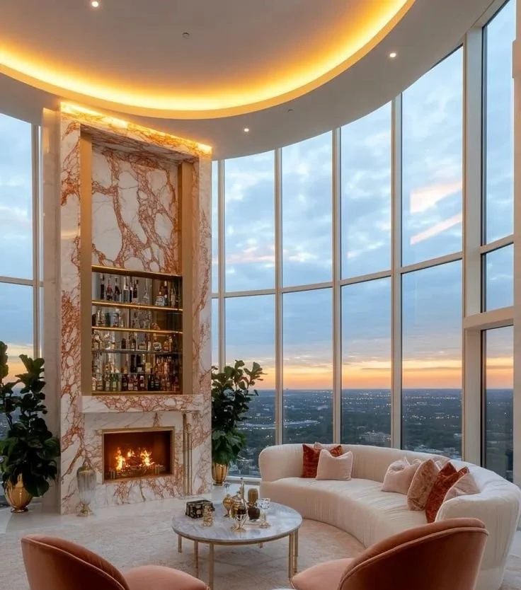 29 Penthouse Apartment Interior Ideas with Marble Fireplace Charm Elegant penthouse apartment interior with marble fireplace design inspiration