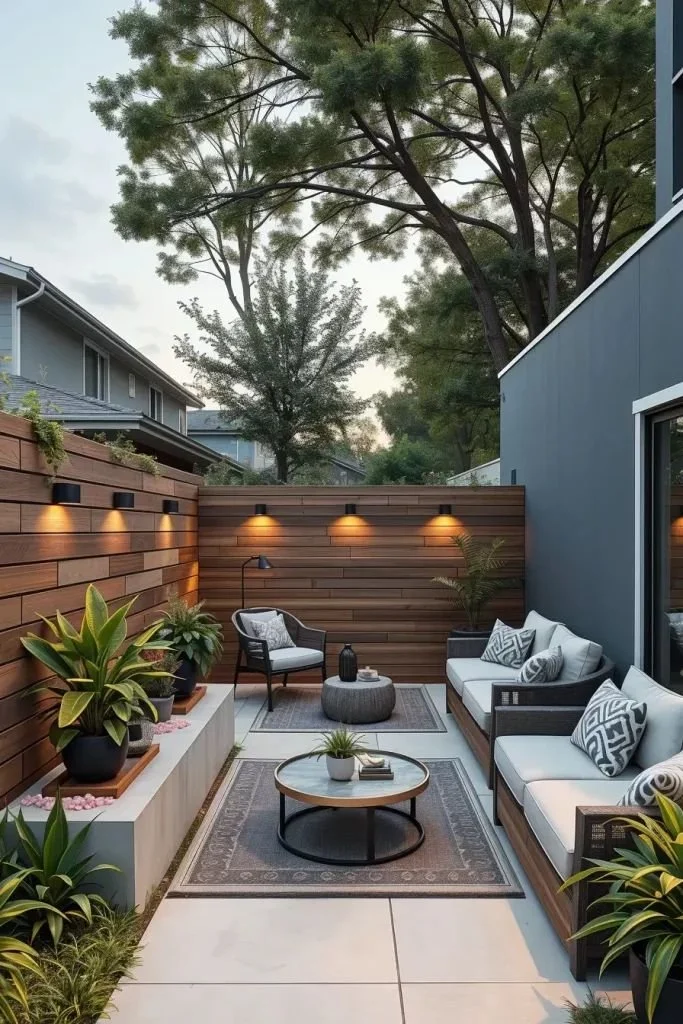 Beautifully landscaped backyard with fence ideas for 2026.