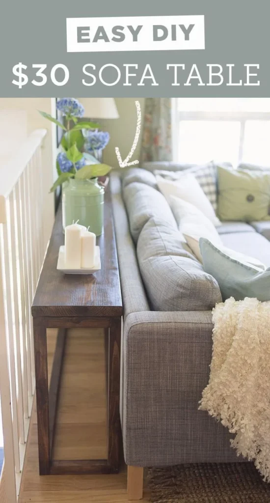 DIY sofa table ideas for a chic living room decor