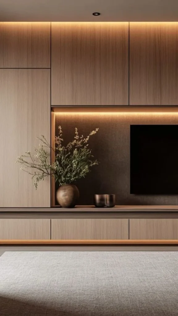 Chic TV Wall Ideas for Modern Living Rooms Stylish modern living room featuring chic TV wall ideas and innovative designs.