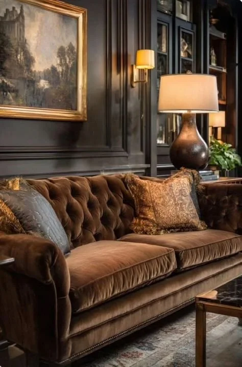 Moody living room makeover with cozy corner decor ideas.