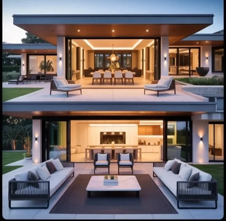 Modern luxury outdoor patio idea showcasing a minimalist deck design.