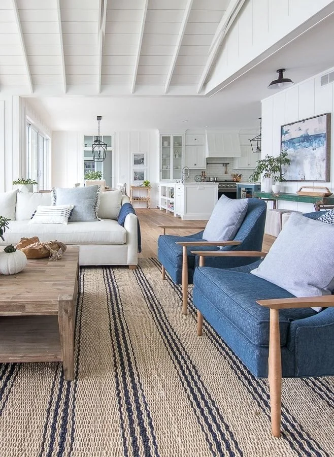 Coastal Blue Living Room Oasis Beautiful Coastal Blue Living Room Oasis with beach-inspired decor
