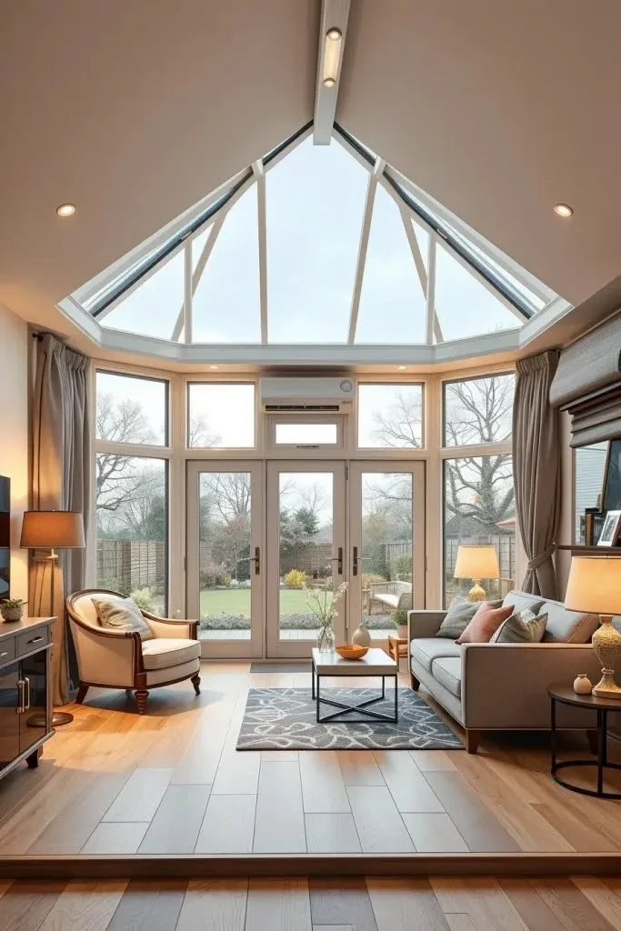 Modern garden room extension with advanced insulation for year-round use.