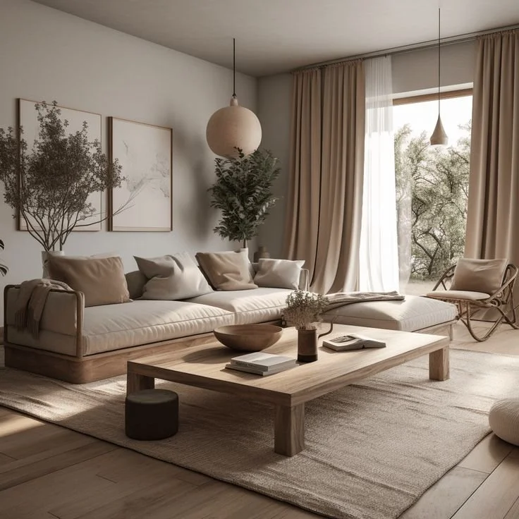 Japandi Cozy Living Room Ideas Cozy Japandi living room with minimalist decor and warm tones