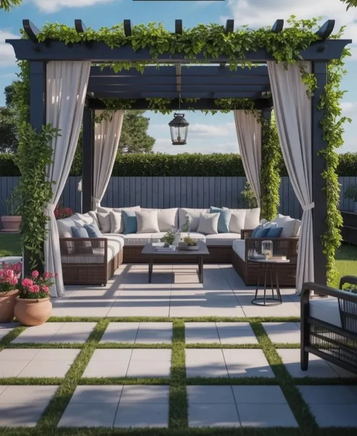 Modern Gray Gazebo Patio Design ๐ณ Outdoor Lounge Living Space Ideas 2026 Modern gray gazebo patio design for outdoor lounge living space in 2026.