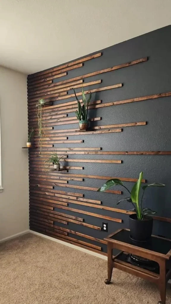 Nature-inspired wall featuring plant-lined accents for home decor