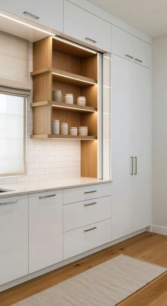 21 Stylish Tall Kitchen Cabinet Ideas That Utilize Space Stylish tall kitchen cabinets showcasing innovative space utilization