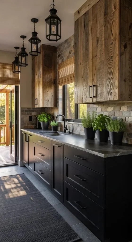 22 Stylish Black and Wood Kitchen Cabinet Designs That Balance Beautifully Stylish black and wood kitchen cabinet designs showcasing modern elegance