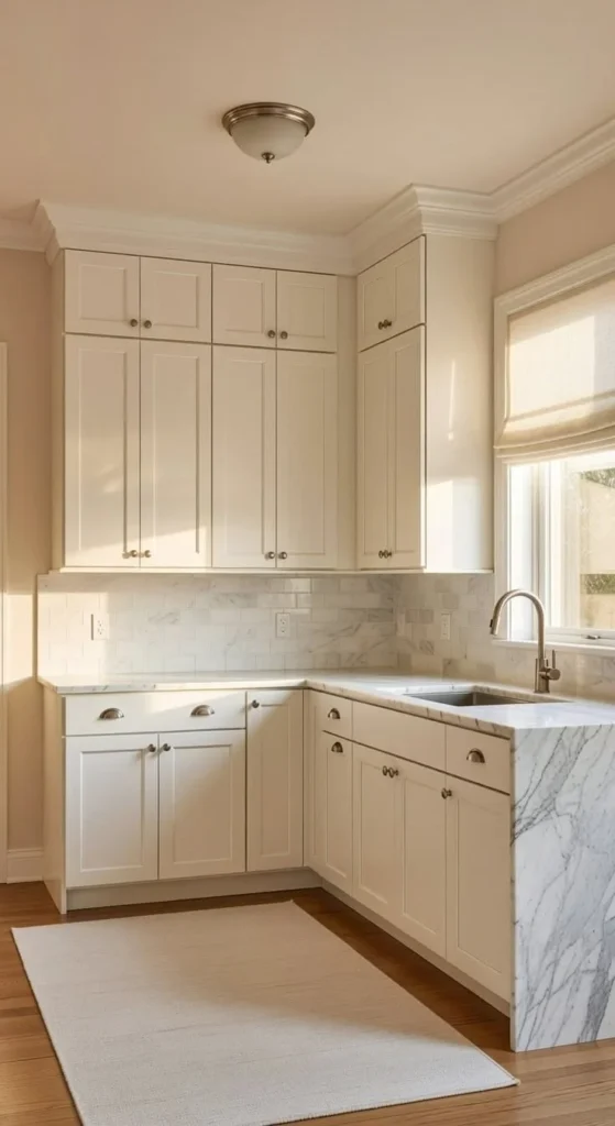 Elegant alabaster kitchen cabinets in a modern kitchen design