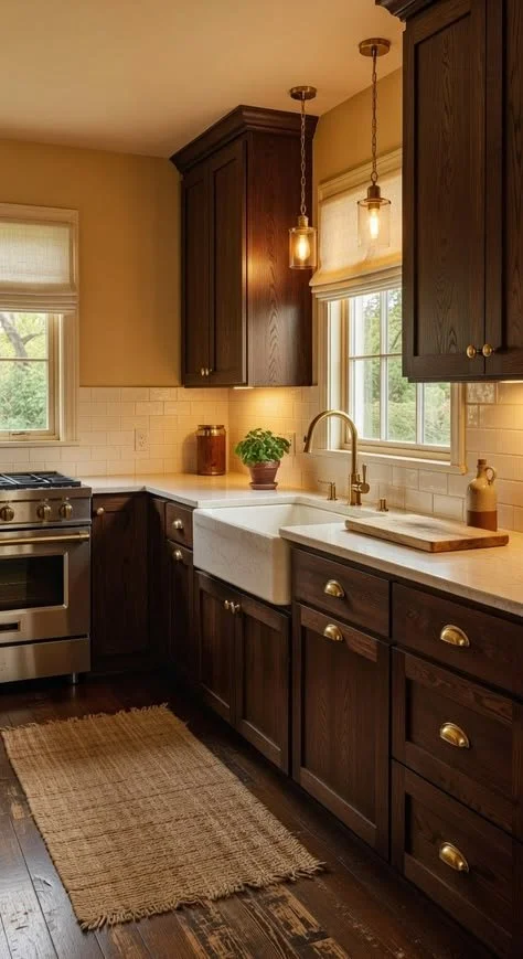 23 Gorgeous Dark Brown Cabinets Kitchen Ideas That Add Depth Modern kitchen with dark brown cabinets and stylish decor elements