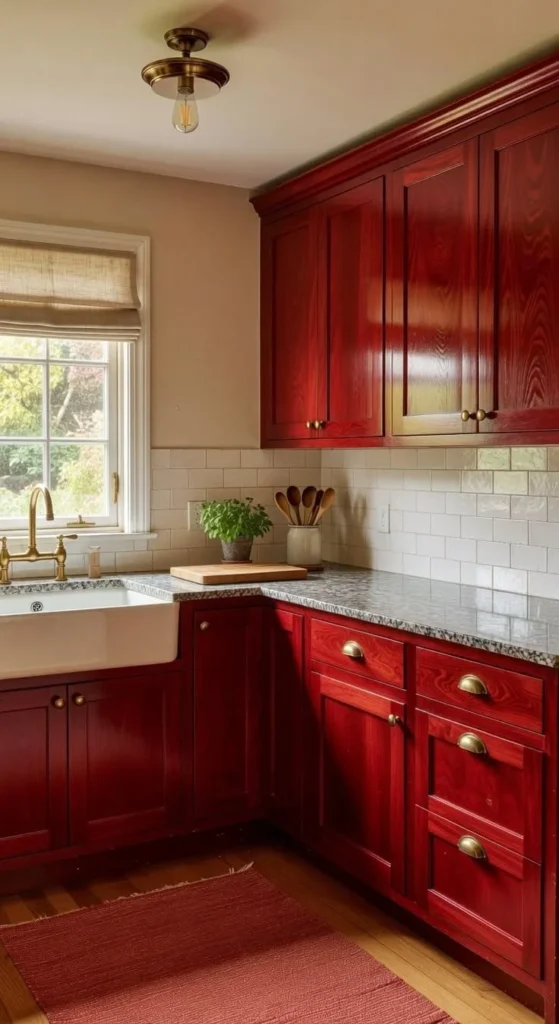 23 Stunning Red Kitchen Cabinets Designs for Eye-Catching Style Stunning red kitchen cabinets designs for vibrant home interiors
