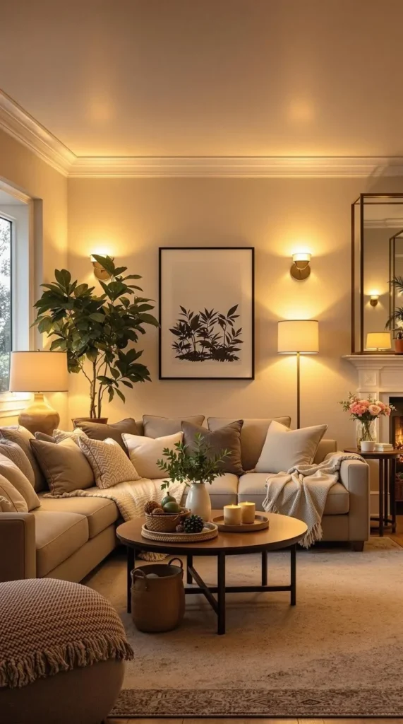 Affordable cozy lighting ideas for a warm living room ambiance