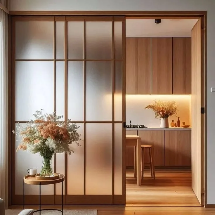 Chic Vase & Glass Door Room Divider Chic vase and glass door room divider showcasing modern interior design