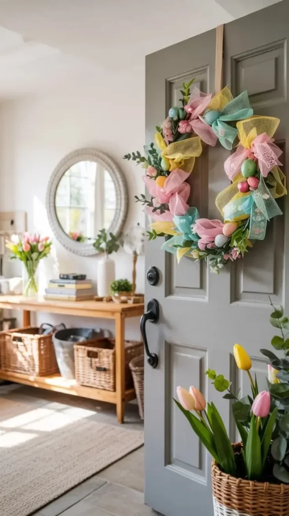 Easter Decor Ideas That Transition To Spring 2026 - Dining Room Table Centerpiece Elegant dining room table centerpiece featuring Easter decor for spring 2026.