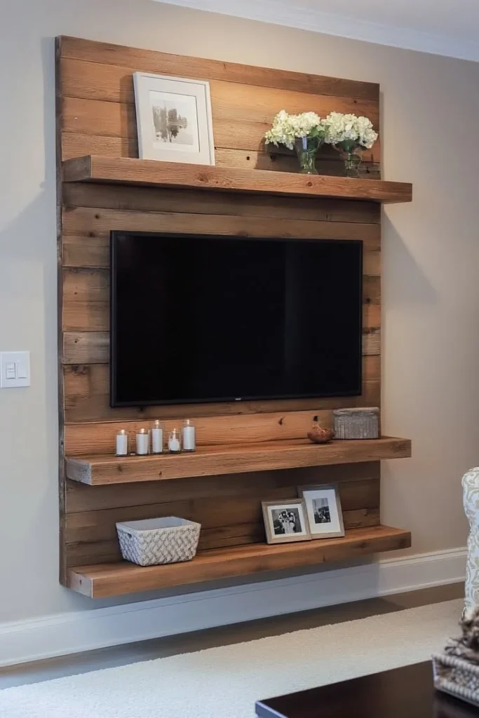Sleek TV wall mount installed in a cozy living room setting
