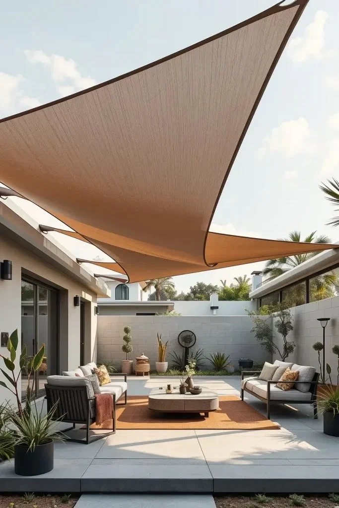 Futuristic shade sail concepts for backyards in 2026