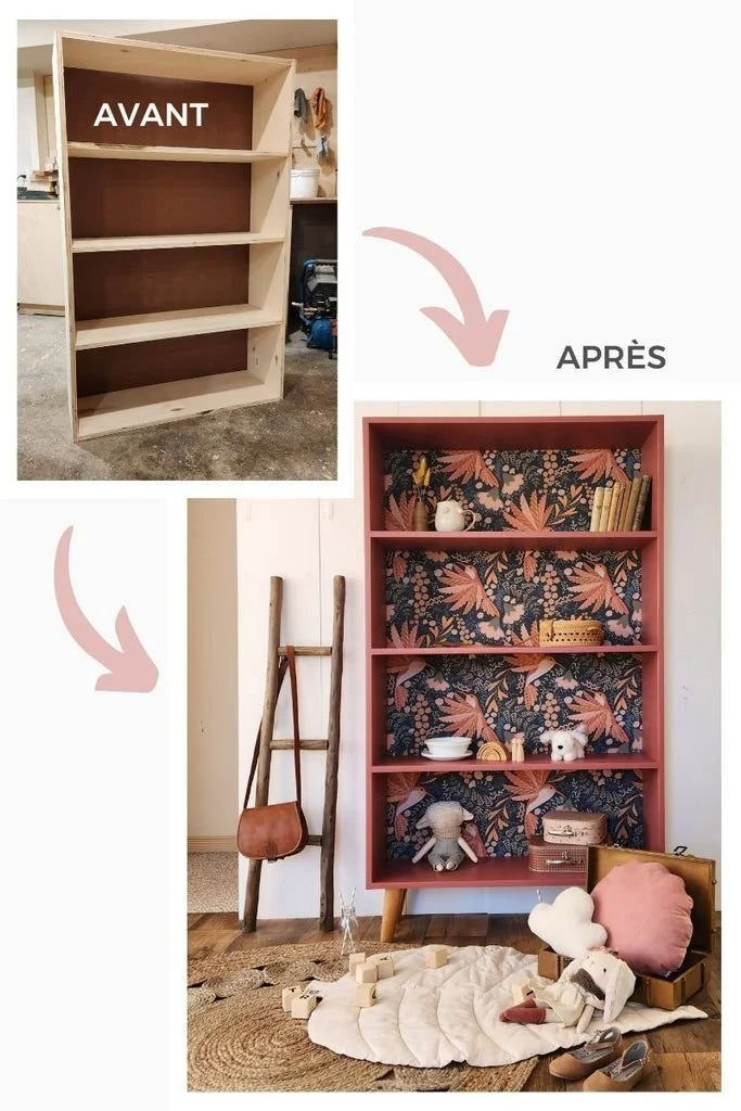 Stylish bookcase upcycle project featuring a Billy makeover for home decor.